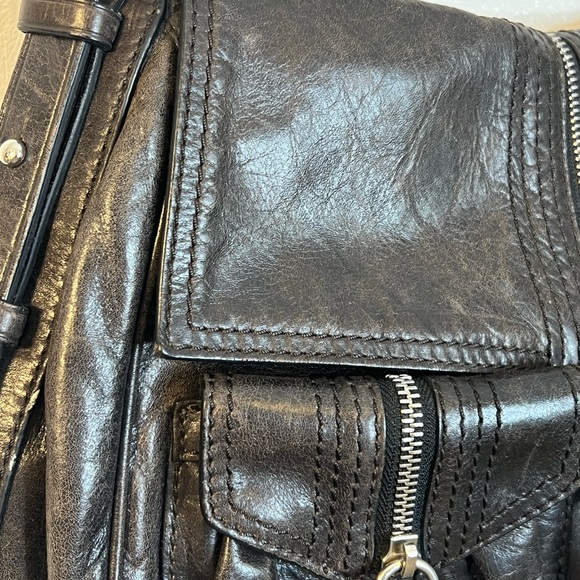 FRANCESCO BIASIA BROWN LEATHER BAG - Picture 9 of 15